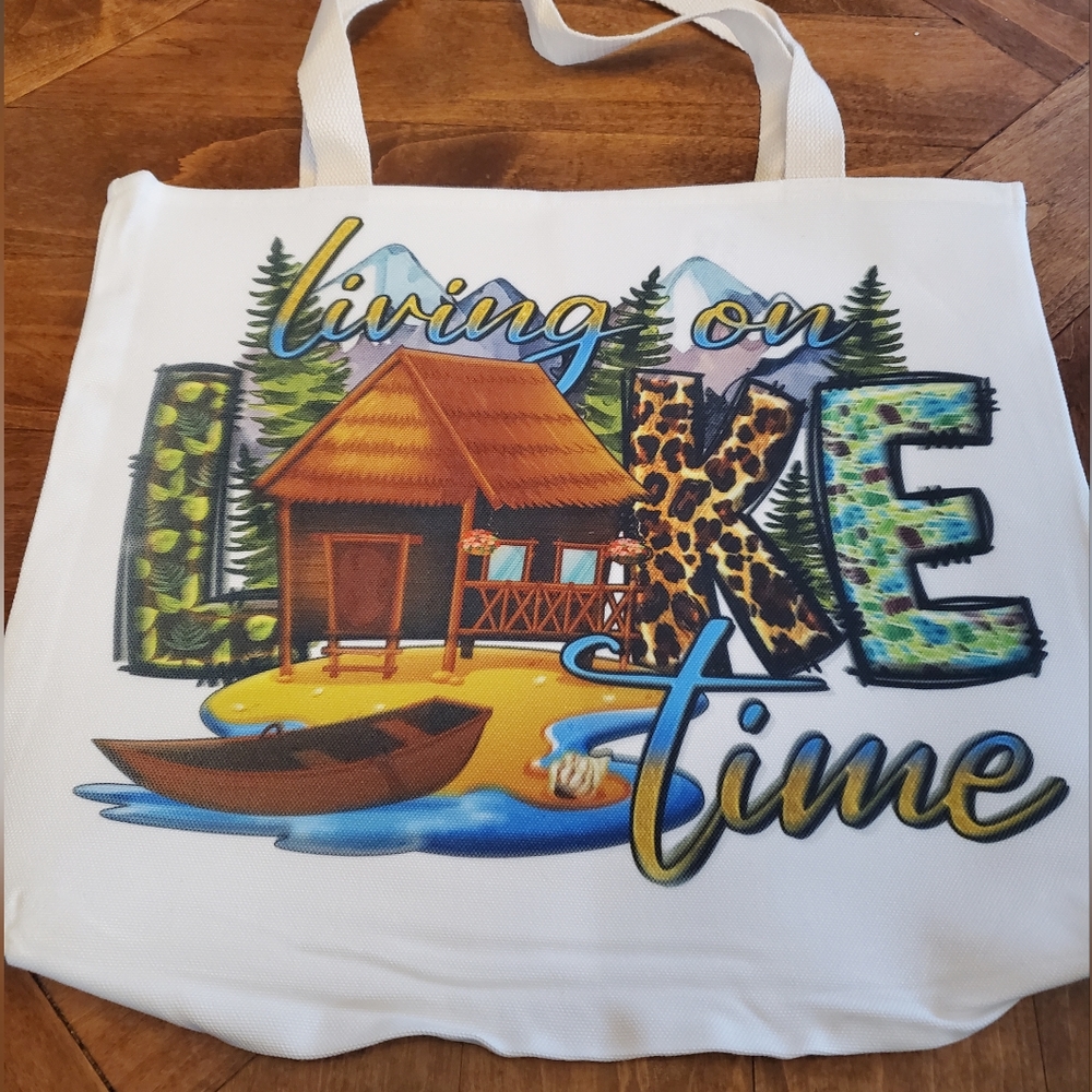 Living on LAKE time Tote Bag - Picture 10 of 10